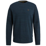 Long sleeve r-neck waffel melange with inject