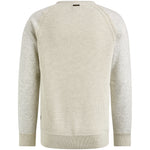 R-neck knit sweat combination