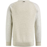 R-neck knit sweat combination